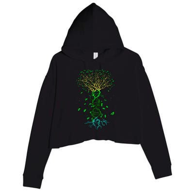 Life Tree DNA Earth Day Cool Nature Lover Environmentalist Crop Fleece Hoodie