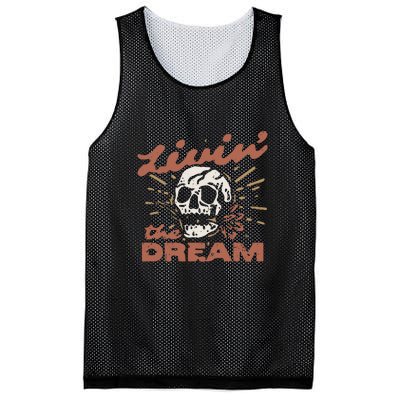 Livin The Dream Skull Mesh Reversible Basketball Jersey Tank