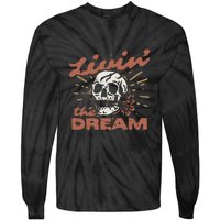 Livin The Dream Skull Tie-Dye Long Sleeve Shirt