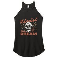 Livin The Dream Skull Women's Perfect Tri Rocker Tank