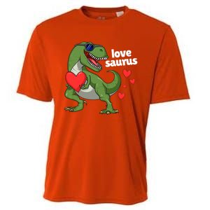 Lovesaurus Trex Dino Valentines Day Dinosaur Gift Cooling Performance Crew T-Shirt