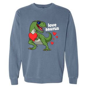 Lovesaurus Trex Dino Valentines Day Dinosaur Gift Garment-Dyed Sweatshirt