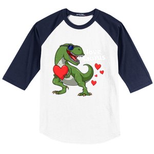 Lovesaurus Trex Dino Valentines Day Dinosaur Gift Baseball Sleeve Shirt