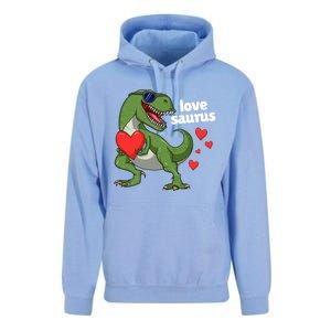 Lovesaurus Trex Dino Valentines Day Dinosaur Gift Unisex Surf Hoodie