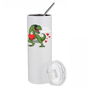 Lovesaurus Trex Dino Valentines Day Dinosaur Gift Stainless Steel Tumbler