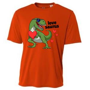 Lovesaurus Trex Dino Valentines Day Dinosaur Gift Cooling Performance Crew T-Shirt