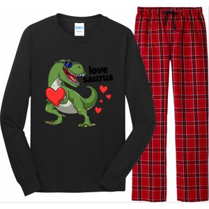 Lovesaurus Trex Dino Valentines Day Dinosaur Gift Long Sleeve Pajama Set