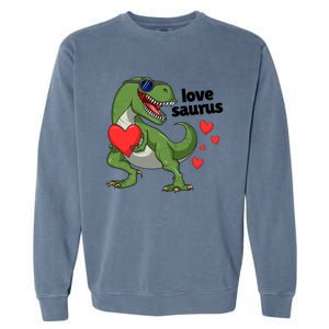 Lovesaurus Trex Dino Valentines Day Dinosaur Gift Garment-Dyed Sweatshirt