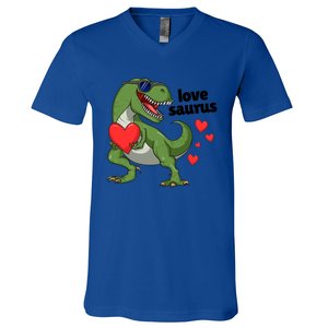 Lovesaurus Trex Dino Valentines Day Dinosaur Gift V-Neck T-Shirt