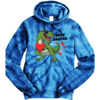 Lovesaurus Trex Dino Valentines Day Dinosaur Gift Tie Dye Hoodie