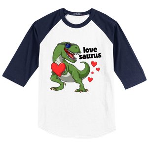 Lovesaurus Trex Dino Valentines Day Dinosaur Gift Baseball Sleeve Shirt