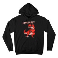 Lovesaurus Trex Dinosaur Heart Cute Valentines Day Boy Gift Hoodie