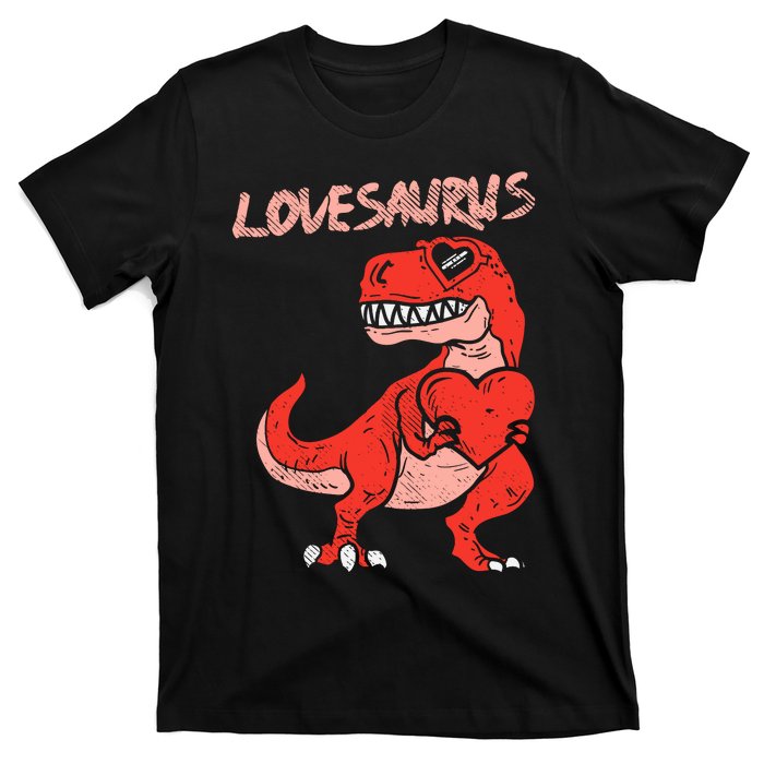 Lovesaurus Trex Dinosaur Heart Cute Valentines Day Boy Gift T-Shirt