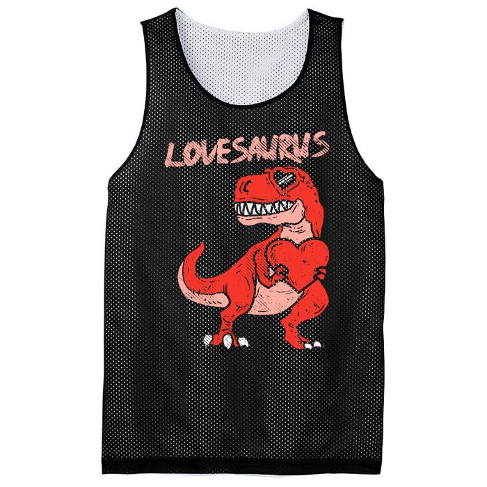 Lovesaurus Trex Dinosaur Heart Cute Valentines Day Boy Gift Mesh Reversible Basketball Jersey Tank