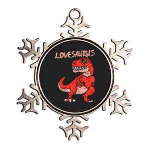 Lovesaurus Trex Dinosaur Heart Cute Valentines Day Boy Gift Metallic Star Ornament