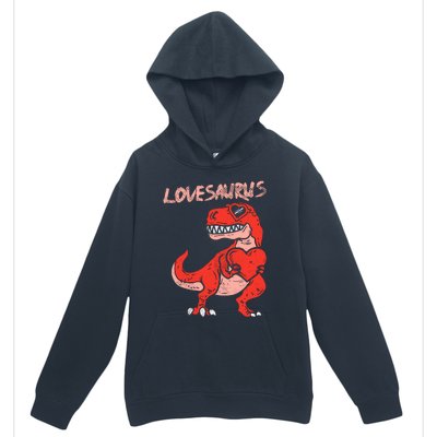 Lovesaurus Trex Dinosaur Heart Cute Valentines Day Boy Gift Urban Pullover Hoodie