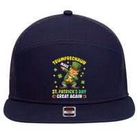 Leprechaun Trump Dabbing Make St PatrickS Day Great Again 7 Panel Mesh Trucker Snapback Hat