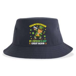 Leprechaun Trump Dabbing Make St PatrickS Day Great Again Sustainable Bucket Hat