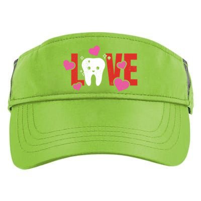 Love Teeth Dentist Valentines Dental Assistant Gift Adult Drive Performance Visor