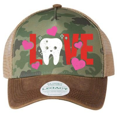 Love Teeth Dentist Valentines Dental Assistant Gift Legacy Tie Dye Trucker Hat