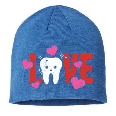 Love Teeth Dentist Valentines Dental Assistant Gift Sustainable Beanie