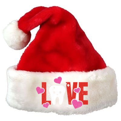 Love Teeth Dentist Valentines Dental Assistant Gift Premium Christmas Santa Hat