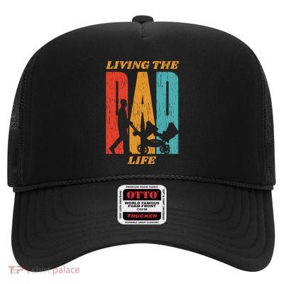 Living The Dad Life Retro High Crown Mesh Back Trucker Hat