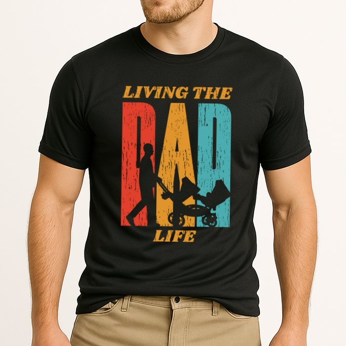 Living The Dad Life Retro Cooling Performance Crew T-Shirt