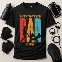 Living The Dad Life Retro Cooling Performance Crew T-Shirt
