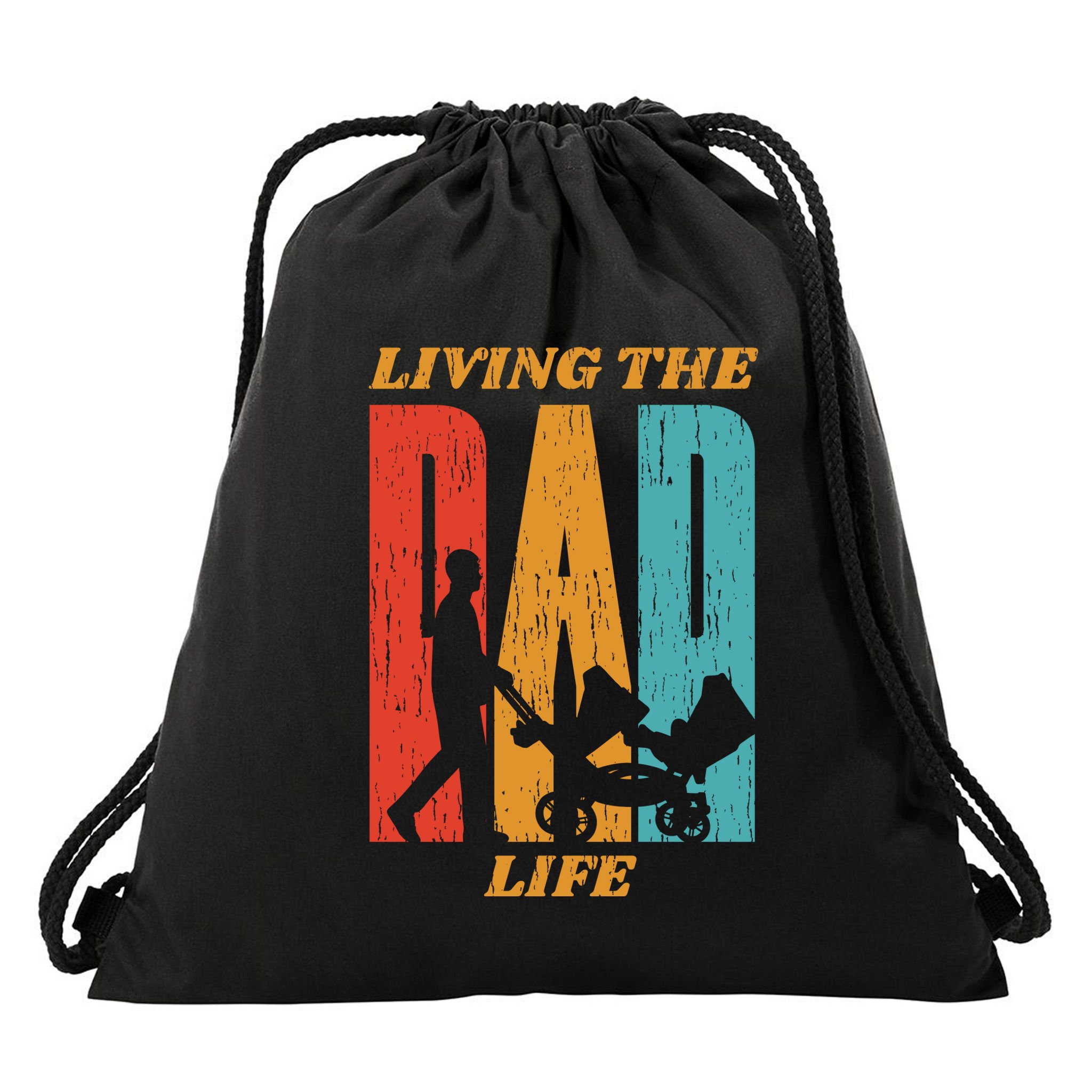 Living The Dad Life Retro Drawstring Bag