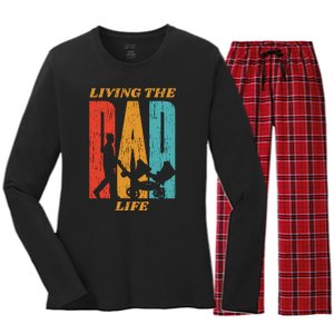 Living The Dad Life Retro Women's Long Sleeve Flannel Pajama Set 