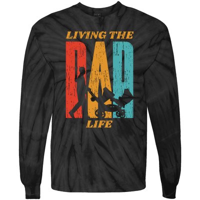 Living The Dad Life Retro Tie-Dye Long Sleeve Shirt