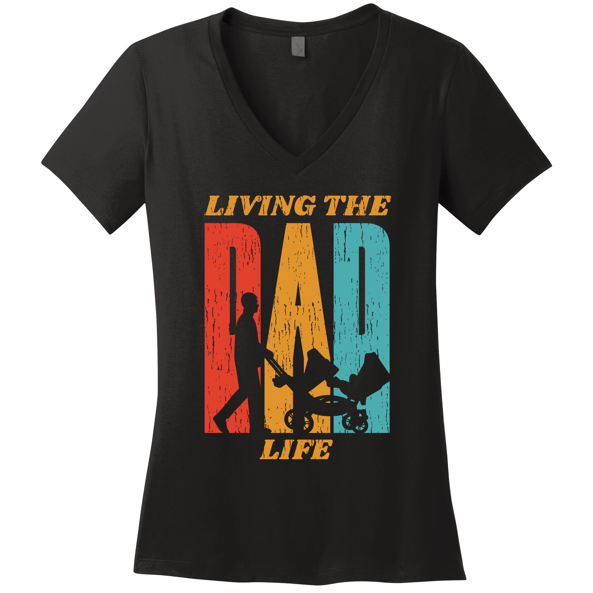 Living The Dad Life Retro Women's V-Neck T-Shirt