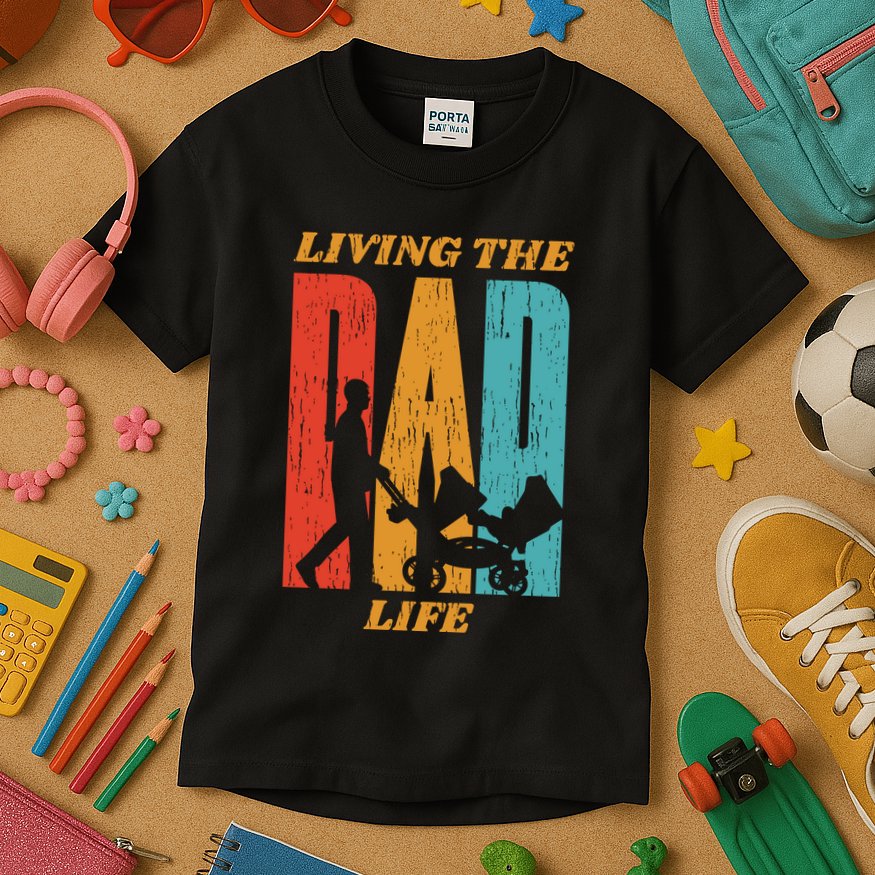Living The Dad Life Retro Kids T-Shirt