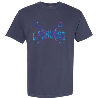 Lacrosse Tie Dye Crossed Sticks Cool Garment-Dyed Heavyweight T-Shirt