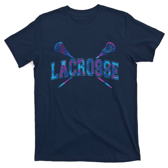 Lacrosse Tie Dye Crossed Sticks Cool T-Shirt