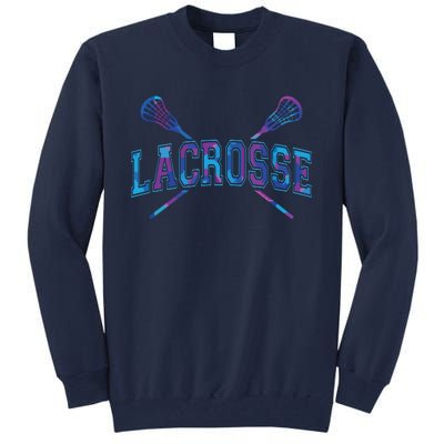 Lacrosse Tie Dye Crossed Sticks Cool Tall Sweatshirt