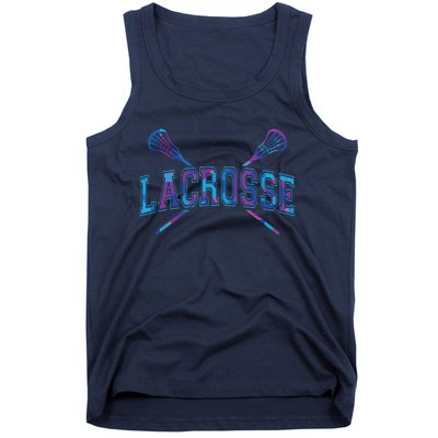 Lacrosse Tie Dye Crossed Sticks Cool Tank Top