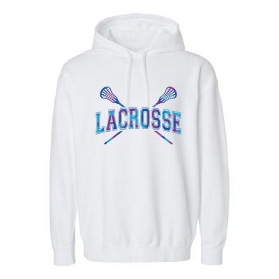 Lacrosse Tie Dye Crossed Sticks Cool Garment-Dyed Fleece Hoodie