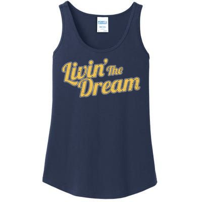 Livin The Dream Retro Vintage Quote Ladies Essential Tank