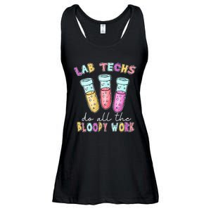 Lab Techs Do All The Bloody Work Medical Technologist Lab Week Ladies Essential Flowy Tank