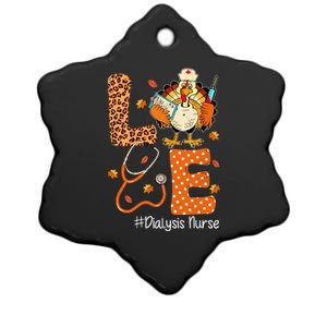 Love Turkey Dialysis Nurse Thanksgiving Leopard Pumpkin Fall Gift Ceramic Star Ornament