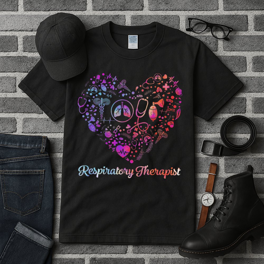 LOVE Tie Dye Heart Respiratory Therapist RT Nurse Nursing Tall T-Shirt