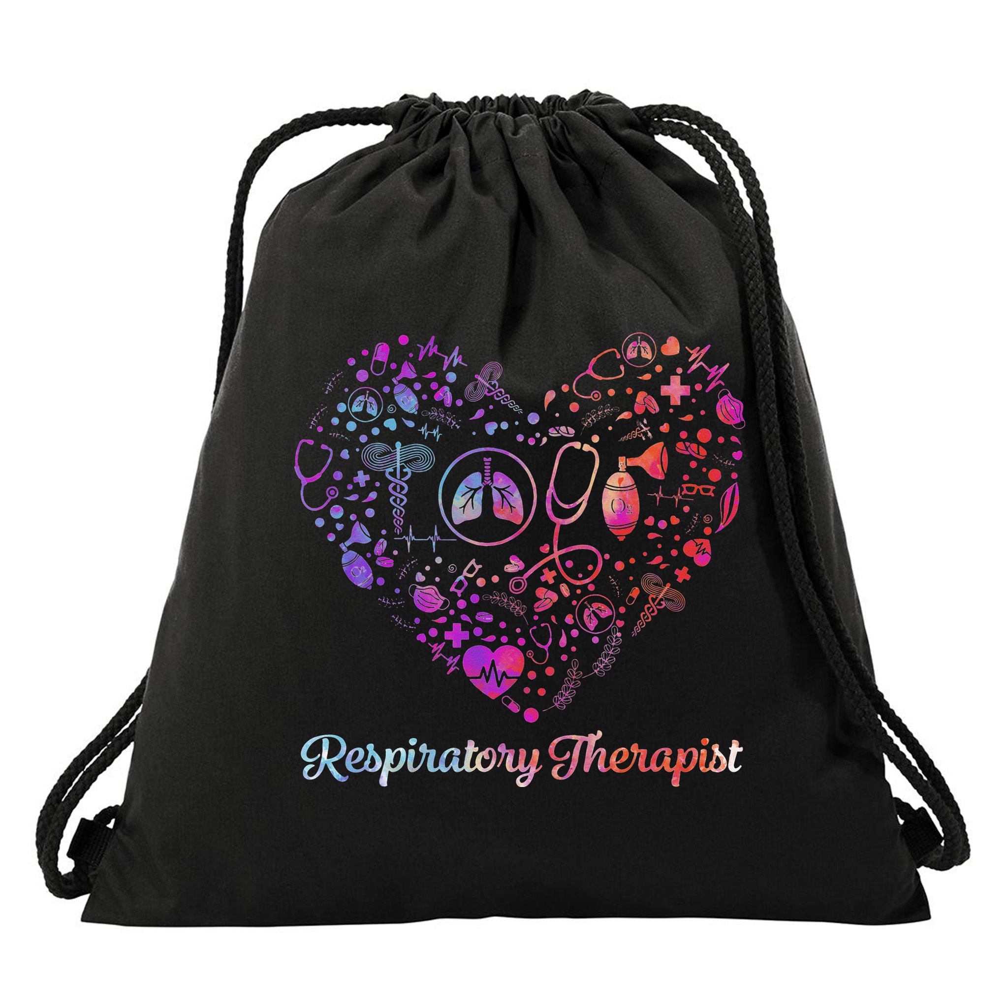 LOVE Tie Dye Heart Respiratory Therapist RT Nurse Nursing Drawstring Bag
