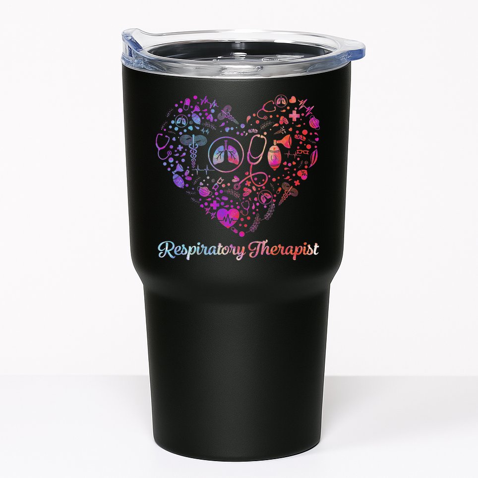 LOVE Tie Dye Heart Respiratory Therapist RT Nurse Nursing Tumbler