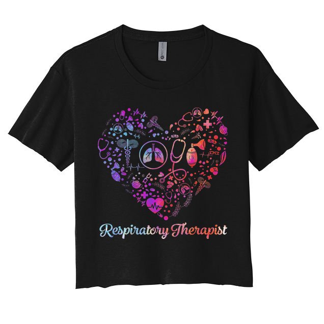 LOVE Tie Dye Heart Respiratory Therapist RT Nurse Nursing Crop Top