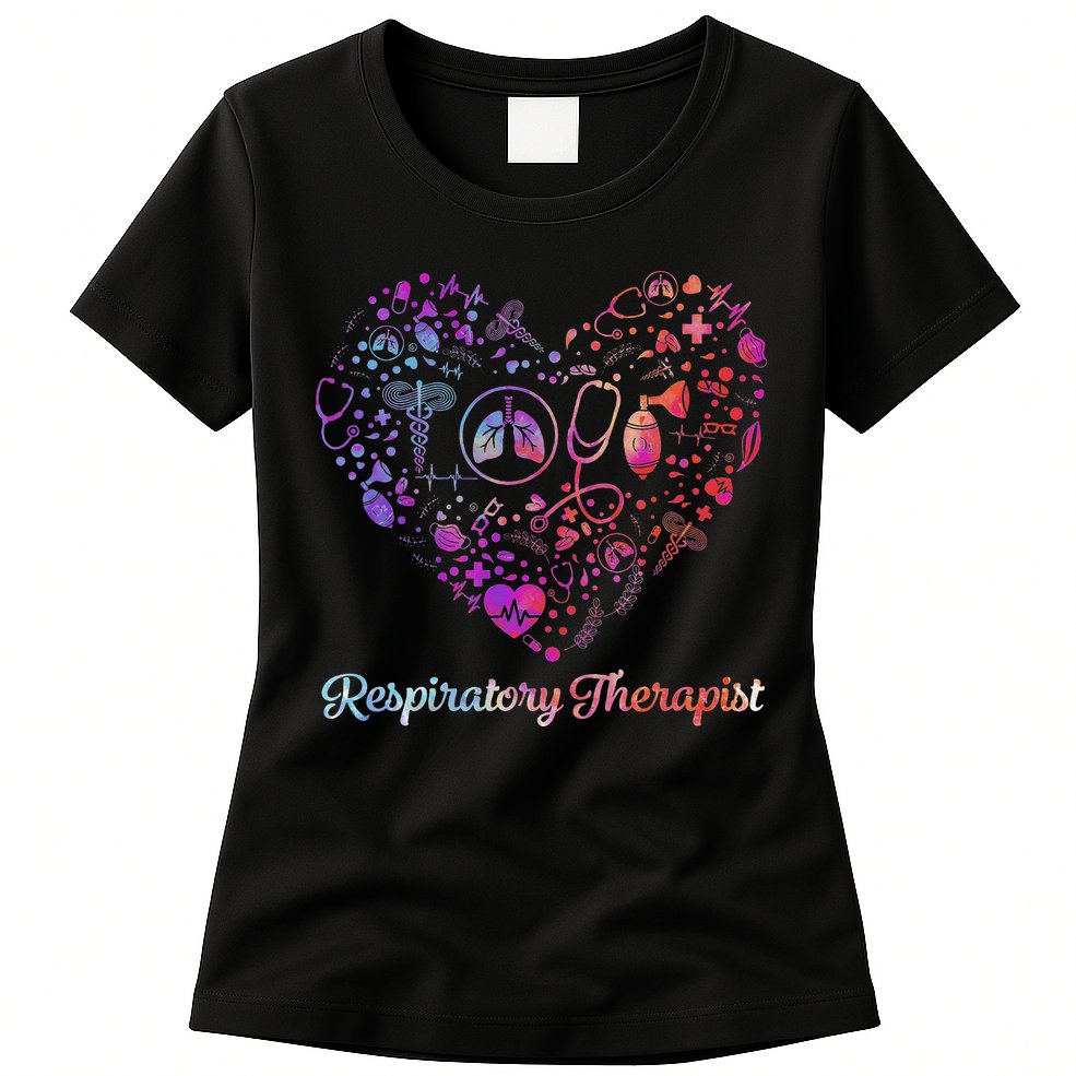 LOVE Tie Dye Heart Respiratory Therapist RT Nurse Nursing Womens T-Shirt