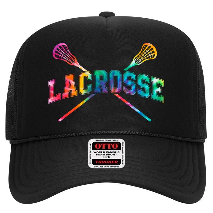 Lacrosse Tie Dye High Crown Mesh Back Trucker Hat