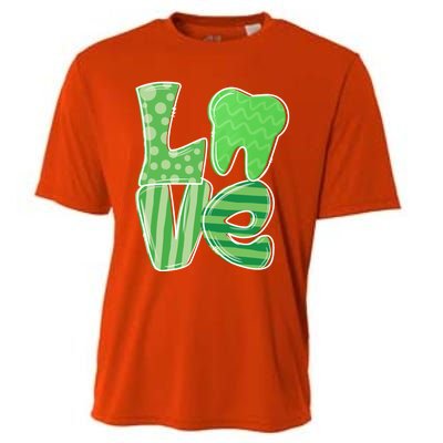 Love Tooth Dentist Dental Assistant St Patrick's Day Funny Gift Cooling Performance Crew T-Shirt