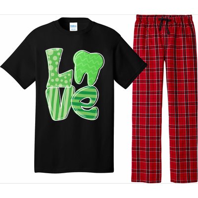 Love Tooth Dentist Dental Assistant St Patrick's Day Funny Gift Pajama Set